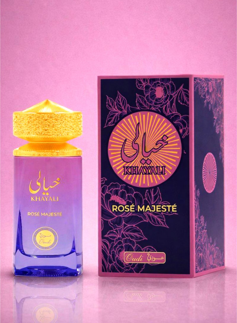 OUDI Luxury Unisex Perfume Khayali Rose Mejeste Eau De Parfum 100 ml | Long Lasting Perfume with Honey, Sweet Floral Rose & Amber Accords | Luxury Unisex Perfume for Men & Women - Image 3